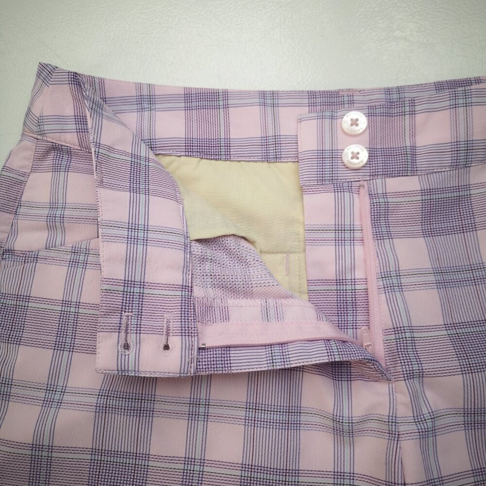 Callaway Ladies Size 8 Pink Purple & Blue Plaid Golf Shorts - Picture 7 of 14
